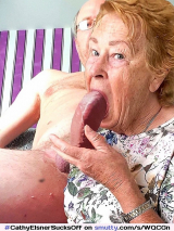 Granny Blowjob Cock Sucking Cathy Sucking off Big Erect Cock