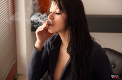 Adrianne Black smokes two cigarettes - N