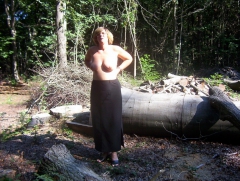 In the woods for a walk with a female friend who took pics. - N