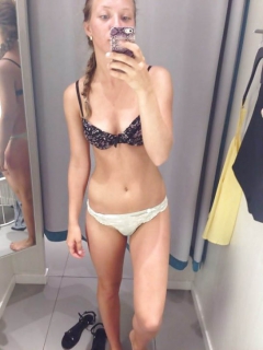 Naked phone selfies - teen tries out her new mobile - N