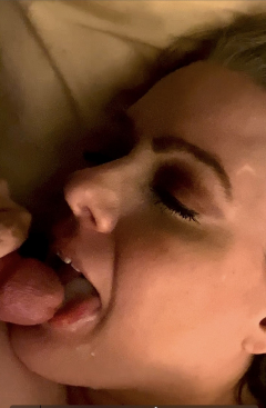 My big tits cum covered tongue, and juicy pussy - N