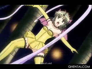 Delicate hentai teen girl enjoys riding shaft on the floor