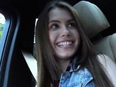 Lovable sweetie give suck job in pov and gets tight vagina p