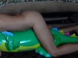 Big inflatable alligator humping cum