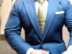 Str8 Daddy Jerking Off In Suit