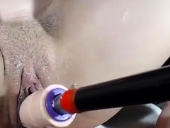 Machine Dildo Destroys Creamy Squirting MILF Pussy