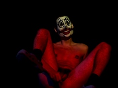 kinky-masked-clown-teases-his-asshole-and-floppy-dick