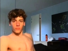 Curly twink Chris jerking