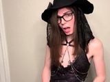 Shemale tranny enjoying solo masturbation